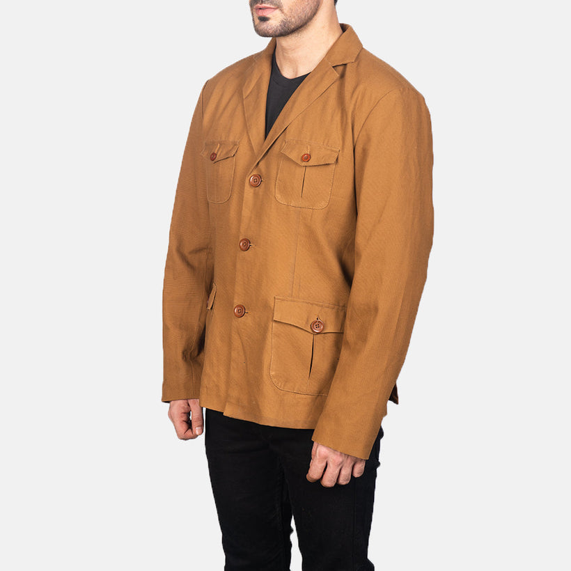Kajetan Khaki Safari Δερμάτινο Μπουφάν Ανδρικό