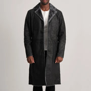 
Kolby Distressed Black Shearling Long Coat in Distressed Black Sheepskin Snuffed - Μπροστινή όψη & εφαρμοστή σιλουέτα | Αγορά online