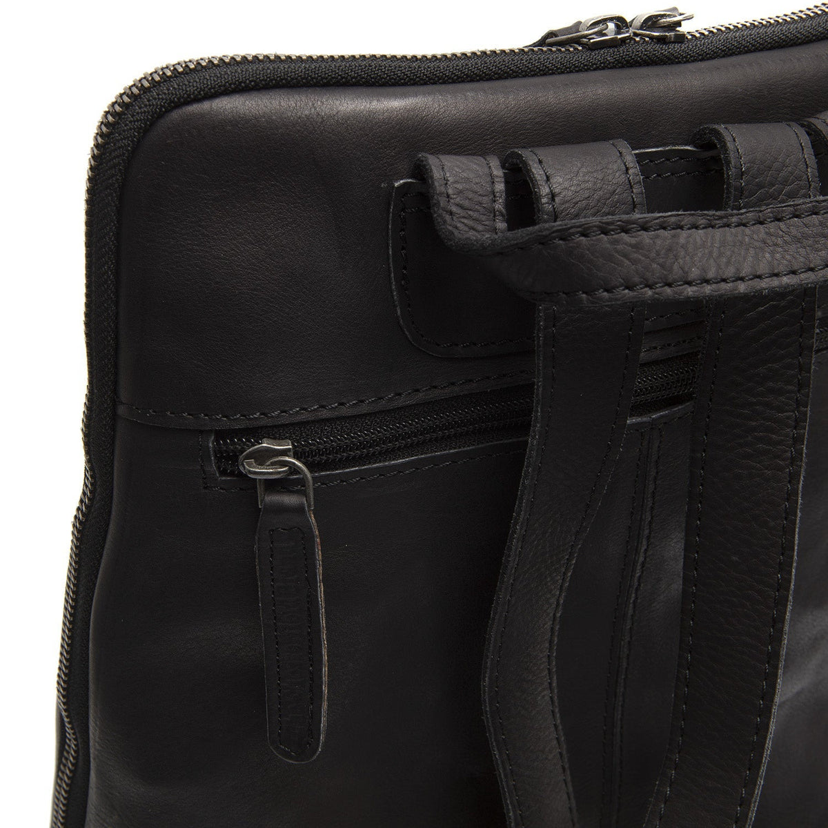 Black Leather Backpack Bern, detail view 1
