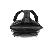 Naomi Full-Grain Leather Backpack - Structured Side Profile Showing Gusset Depth &amp; Expansion Capacity