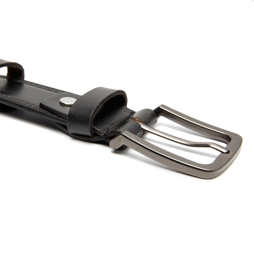 Classic 100% Full-Grain leather Belt - Rear Perspective Showing Reinforced Leather Straps & Stitching