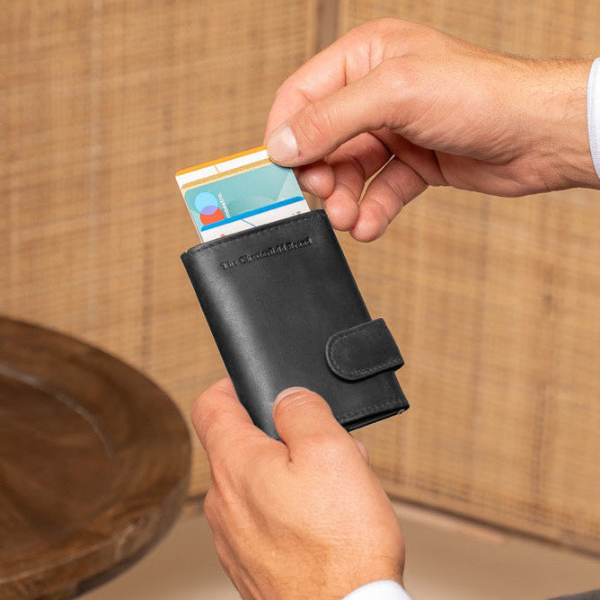
Classic 100% Full-Grain Leather Card Holder - Πίσω όψη με ενισχυμένους δερμάτινους ιμάντες