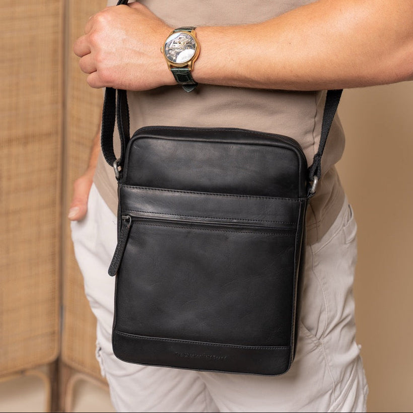 Anzora Full-Grain Leather Crossbody Bag Ανδρικό