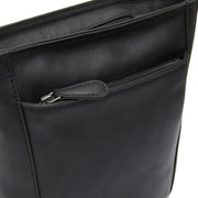 Fintona Full-Grain Leather Crossbody Bag - Structured Side Profile Showing Gusset Depth &amp; Expansion Capacity