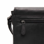Lunor Full-Grain Leather Crossbody Bag - Structured Side Profile Showing Gusset Depth &amp; Expansion Capacity