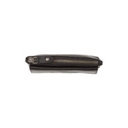 Close-Up Detail of Classic Collar &amp; Heavy-Duty Zipper Hardware on Violette Full-Grain Leather Key Case