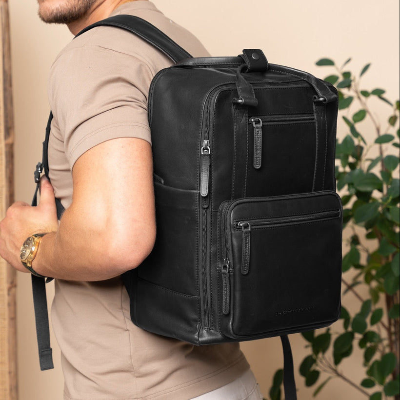 Calden Full-Grain Leather Laptop Backpack Γυναικείο