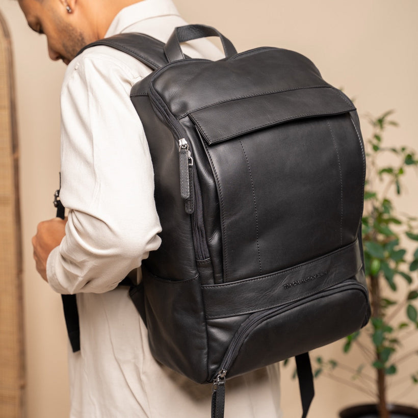 Rich Full-Grain Leather Laptop Backpack Ανδρικό