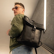 
Classic 100% Full-Grain leather Backpack - Πίσω όψη με ενισχυμένους δερμάτινους ιμάντες