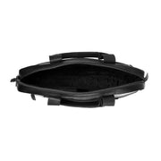 Calvi Full-Grain Leather Laptop Bag - Structured Side Profile Showing Gusset Depth &amp; Expansion Capacity