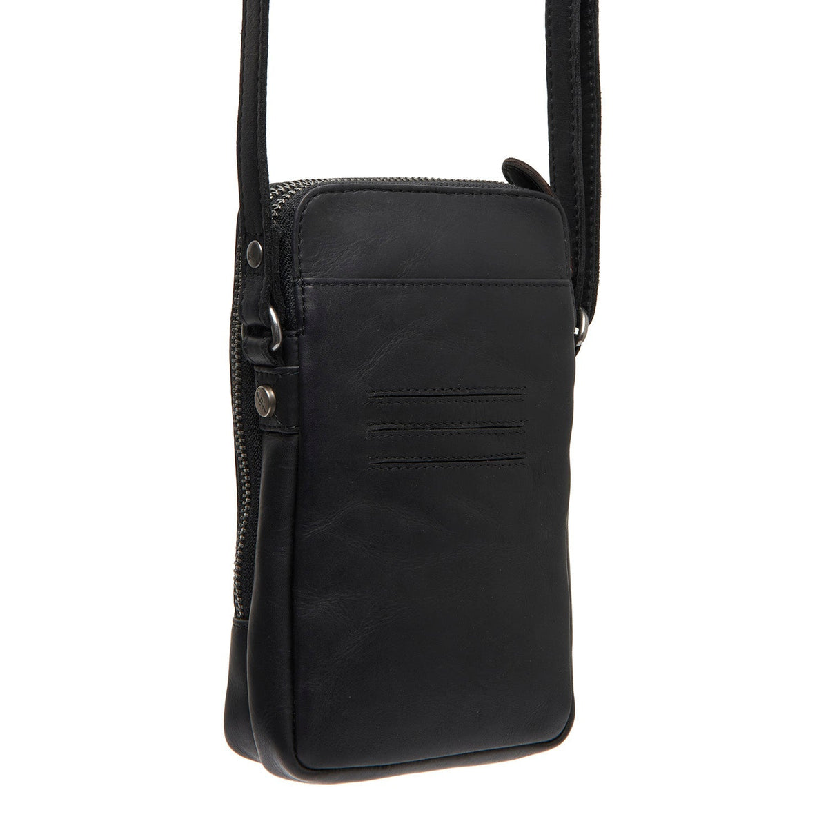 
Tailored Rib Cuffs & Hem Craftsmanship Construction Detail on Alesund Γνήσιο δέρμα full grain Phone Bag