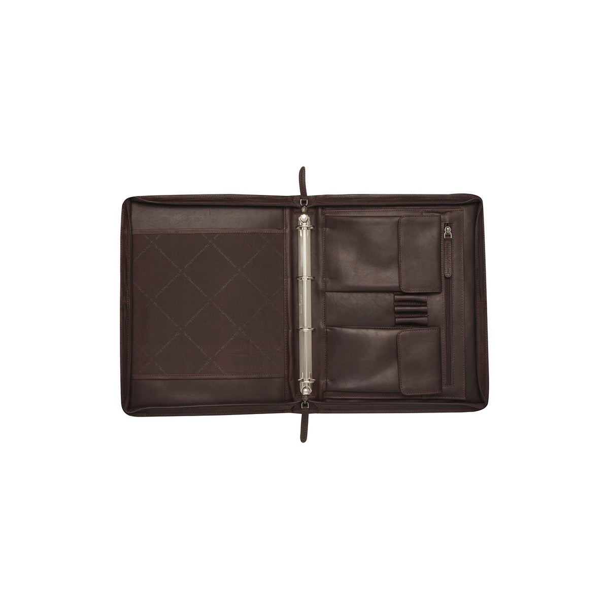 Styled Fit Perspective of Leather Portfolio Moreton on Model - Natural Daylight Drape