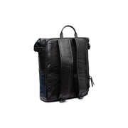 
Navy Leather Roll-top Backpack Bornholm, detail view 5