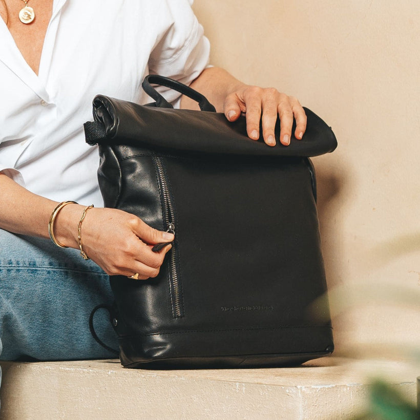Mazara Full-Grain Leather Roll-top Backpack Γυναικείο