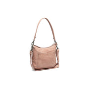 Caroline Full-Grain Leather Shoulder Bag in Classic 100% Full-Grain Leather - Full Exterior Front Profile View | Buy Online
