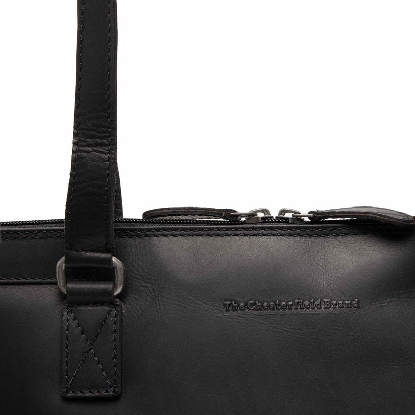 Classic 100% Full-Grain leather Bag - Rear Perspective Showing Reinforced Leather Straps & Stitching