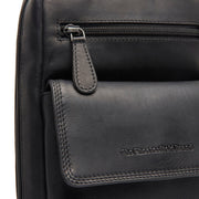 Leather Sling Bag Turelle - Structured Side Profile Showing Gusset Depth &amp; Expansion Capacity