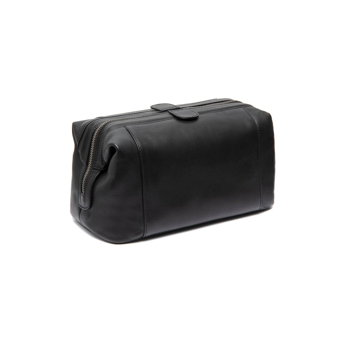 Tailored Rib Cuffs &amp; Hem Craftsmanship Construction Detail on Biassa Full-Grain Leather Toiletry Bag