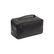 Tailored Rib Cuffs &amp; Hem Craftsmanship Construction Detail on Elmia Full-Grain Leather Toiletry Bag