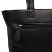 Alveron Full-Grain Leather Tote Bag - Structured Side Profile Showing Gusset Depth &amp; Expansion Capacity