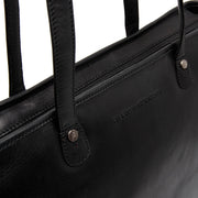 Astano Full-Grain Leather Tote Bag - Structured Side Profile Showing Gusset Depth & Expansion Capacity