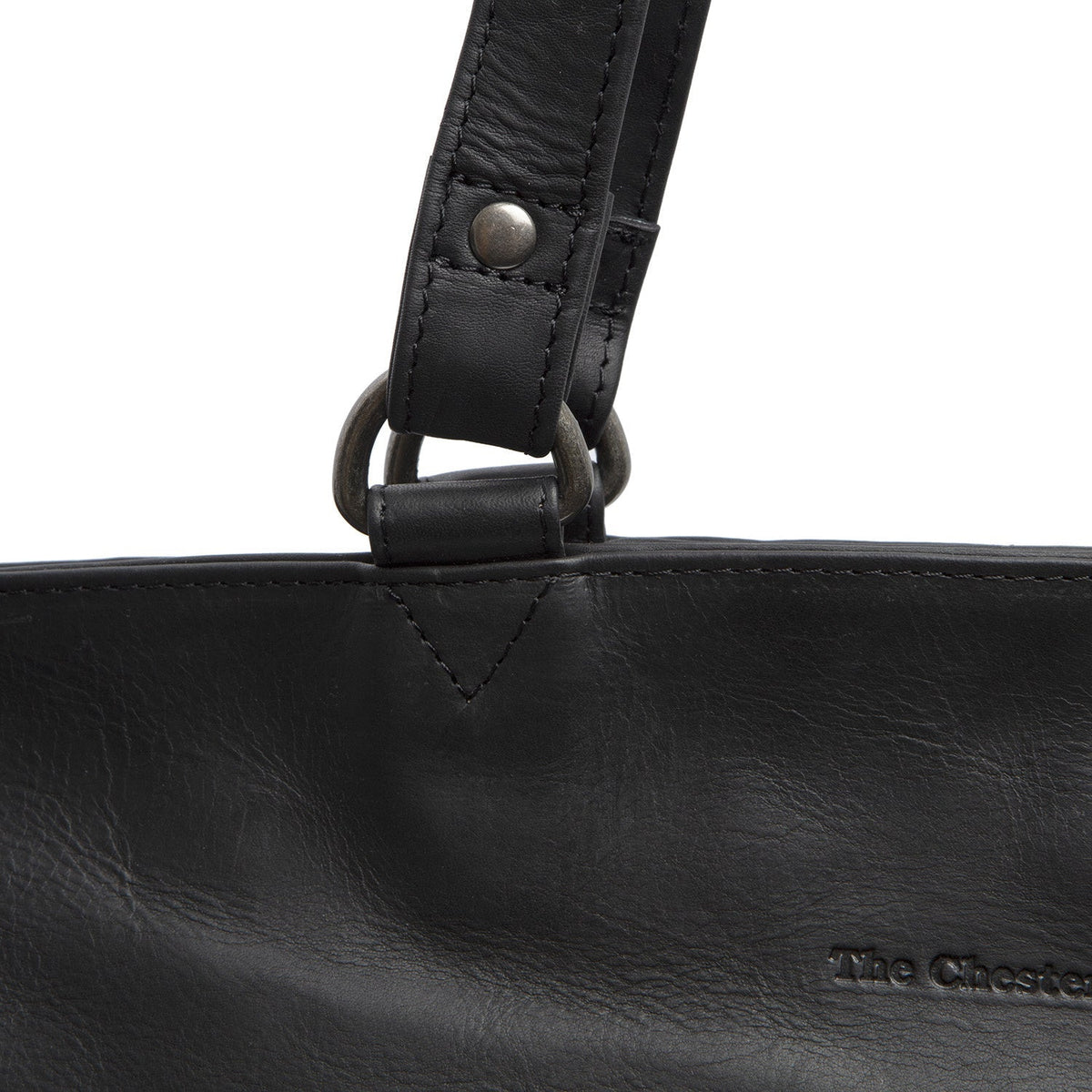 Berlin Full-Grain Leather Tote Bag - Structured Side Profile Showing Gusset Depth &amp; Expansion Capacity