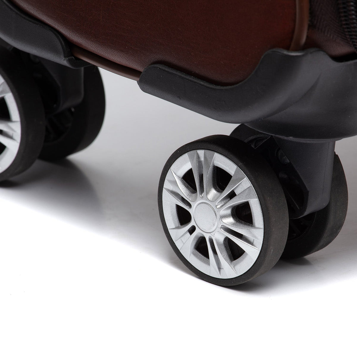 Styled Fit Perspective of Leather Trolley San Marino on Model - Natural Daylight Drape