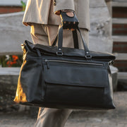 
Classic 100% Full-Grain Leather Duffle Bag - Πίσω όψη με ενισχυμένους δερμάτινους ιμάντες