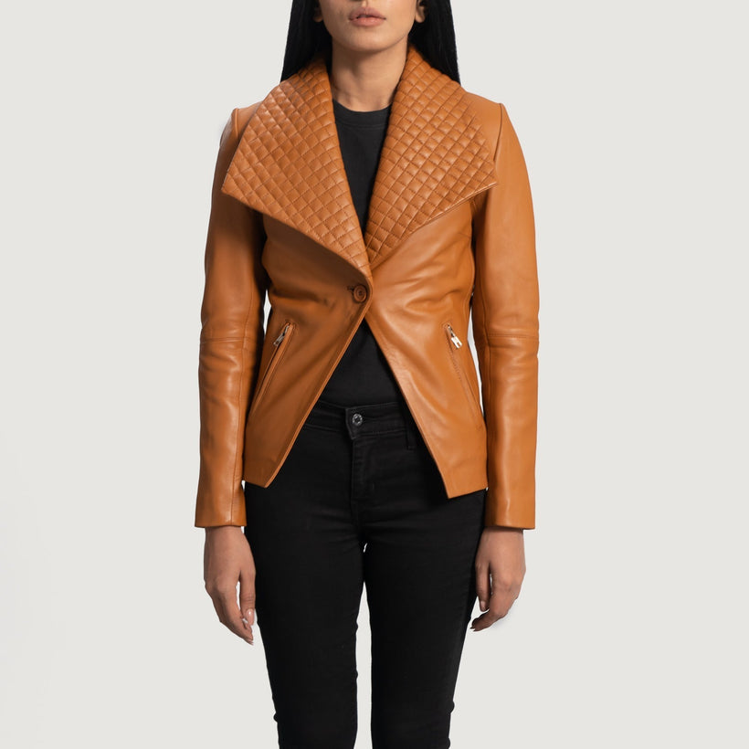 Lee Ταμπά Καφέ Leather Blazer Γυναικείο