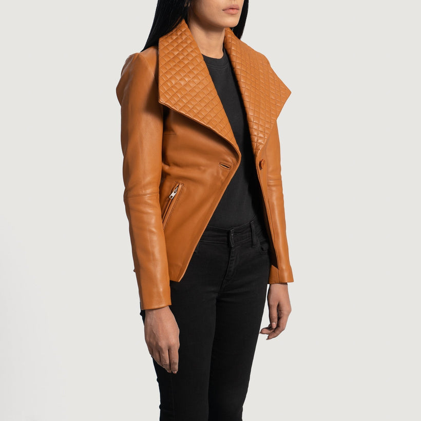 Lee Ταμπά Καφέ Leather Blazer Γυναικείο