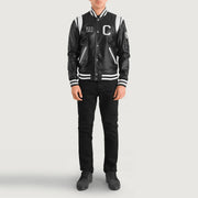 
Liberte California Μαύρο Leather Varsity Δερμάτινο Μπουφάν Ανδρικό - Πλαϊνή όψη που αναδεικνύει το κόψιμο των μανικιών