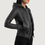 
Luna Hooded Δερμάτινο Μπουφάν Bomber Γυναικείο – alternate product view 2