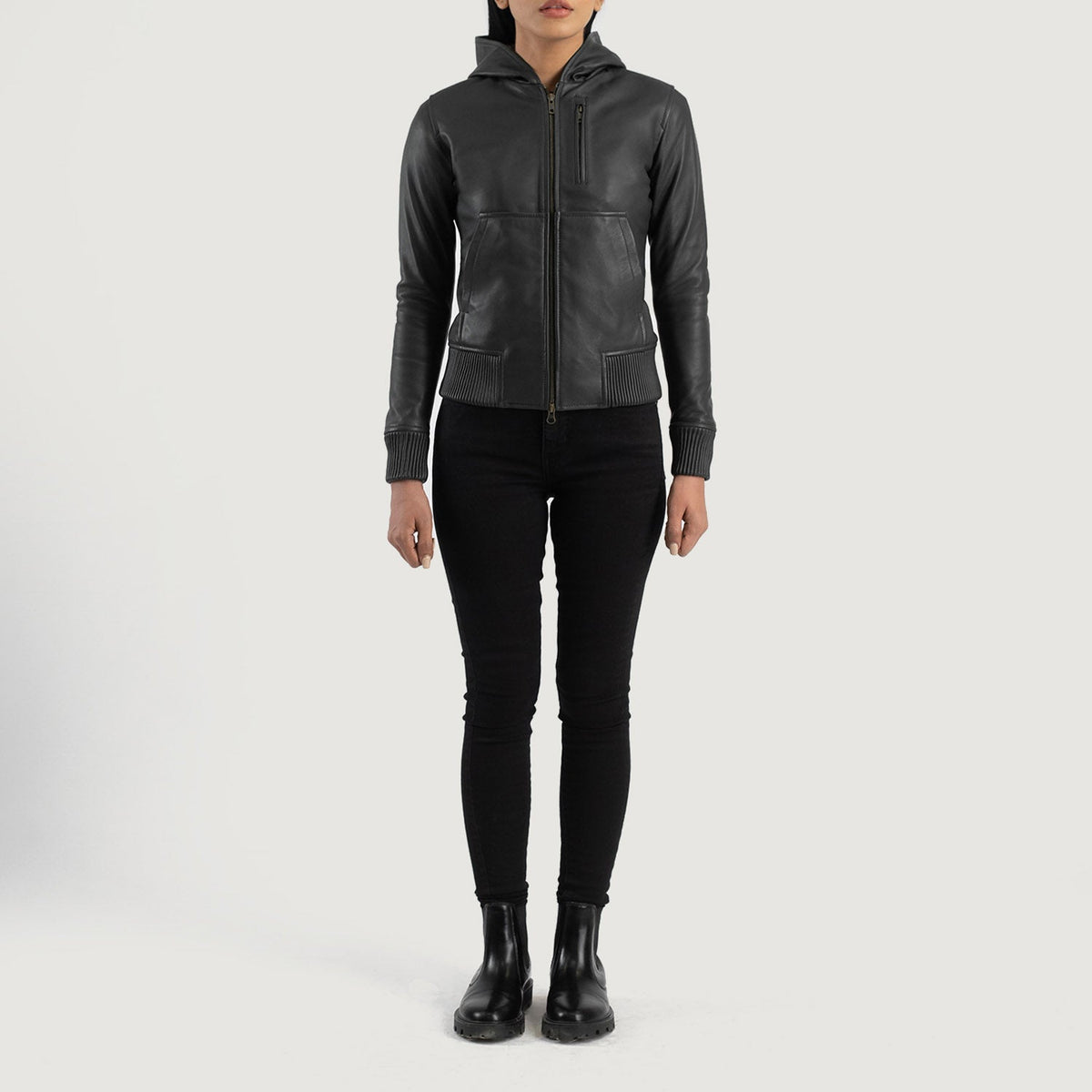 
Luna Hooded Δερμάτινο Μπουφάν Bomber Γυναικείο – alternate product view 3