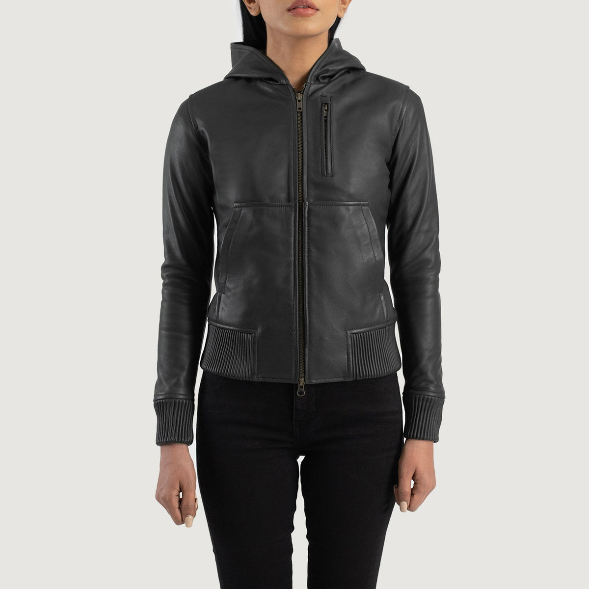 
Luna Hooded Δερμάτινο Μπουφάν Bomber Γυναικείο – alternate product view 4