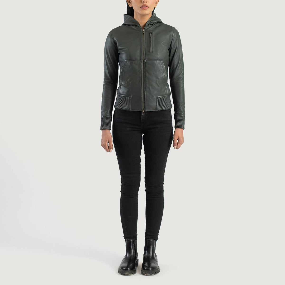 
Luna Hooded Δερμάτινο Μπουφάν Bomber Γυναικείο – alternate product view 3