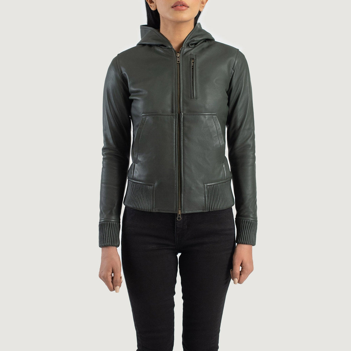 
Luna Hooded Δερμάτινο Μπουφάν Bomber Γυναικείο – alternate product view 4