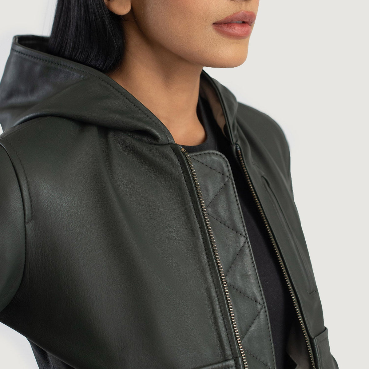 
Luna Hooded Δερμάτινο Μπουφάν Bomber Γυναικείο – alternate product view 6