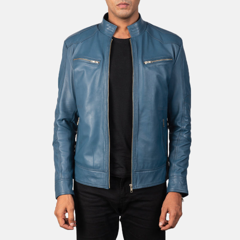 Mack Blue Δερμάτινο Μπουφάν Biker Ανδρικό