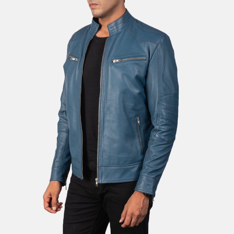 Mack Blue Δερμάτινο Μπουφάν Biker Ανδρικό