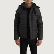 
Malcolm Μαύρο Hooded Puffer Δερμάτινο Μπουφάν Ανδρικό σε μαύρο γνήσιο δέρμα μόσχου - Μπροστινή όψη & εφαρμοστή σιλουέτα | Αγορά online