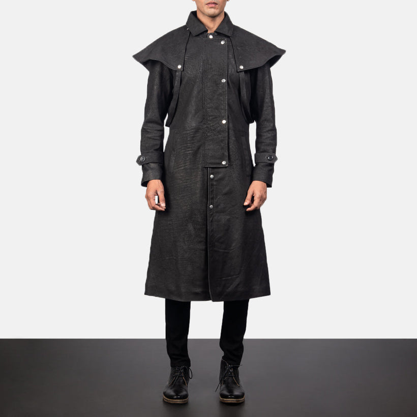 Maverick Μαύρο Leather Duster Ανδρικό