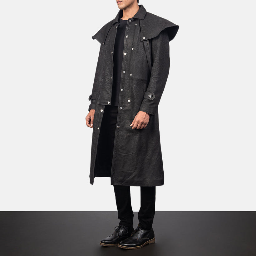 Maverick Μαύρο Leather Duster Ανδρικό