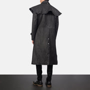 
Maverick Μαύρο Leather Duster Ανδρικό - Πλαϊνή όψη που αναδεικνύει το κόψιμο των μανικιών