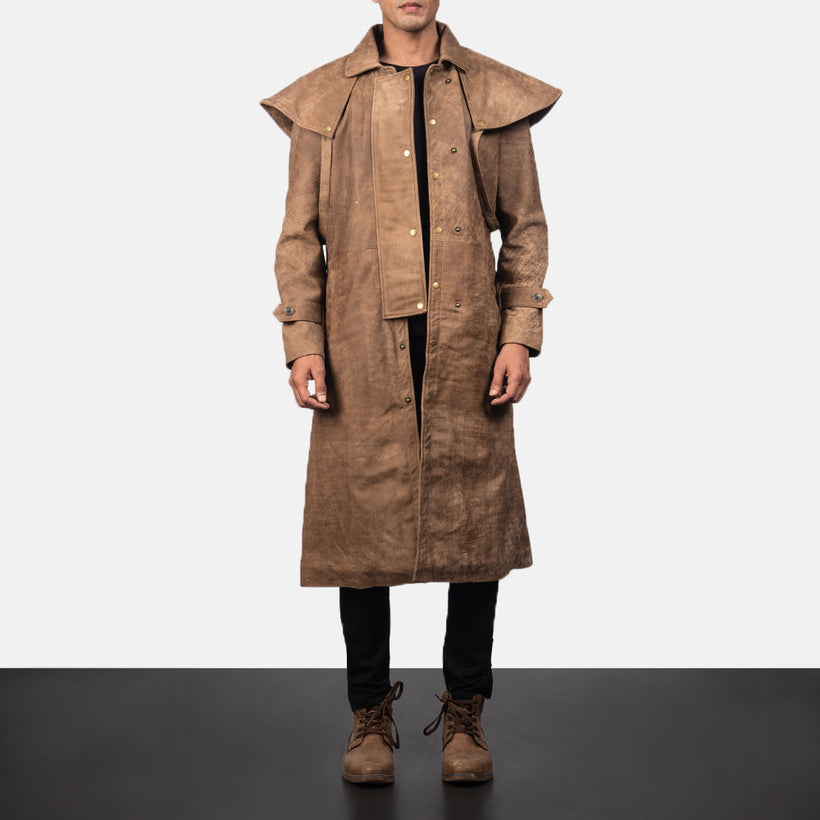 Maverick Καφέ Leather Duster Ανδρικό