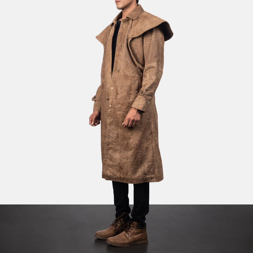 Maverick Καφέ Leather Duster Ανδρικό