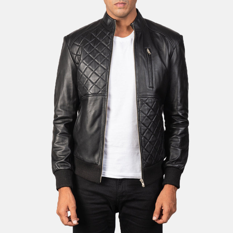 Moda Δερμάτινο Μπουφάν Bomber Ανδρικό