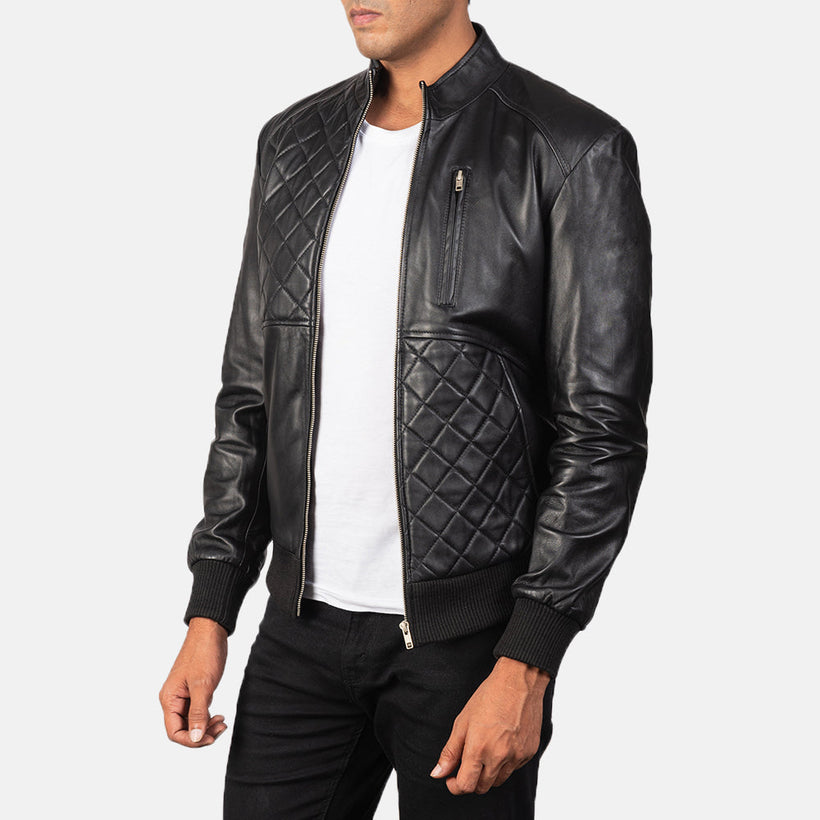 Moda Δερμάτινο Μπουφάν Bomber Ανδρικό