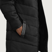 
Κοντινό πλάνο λεπτομέρειας of Classic Collar & Zipper With Snap Button Placket Hardware on Moore Μαύρο Hooded Parka Ανδρικό