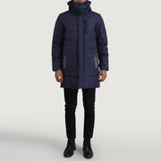 
Moore Μπλε Hooded Parka Ανδρικό - Πλαϊνή όψη που αναδεικνύει το κόψιμο των μανικιών
