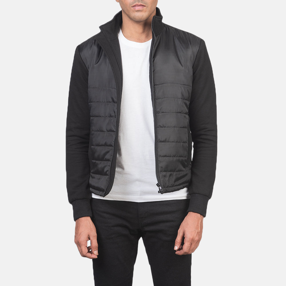
Nashville Καπιτονέ Μαύρο Windbreaker Δερμάτινο Μπουφάν Ανδρικό in Black Polyester (Torso) &Amp; Knitted Fabric (Sleeves) - Μπροστινή όψη & εφαρμοστή σιλουέτα | Αγορά online